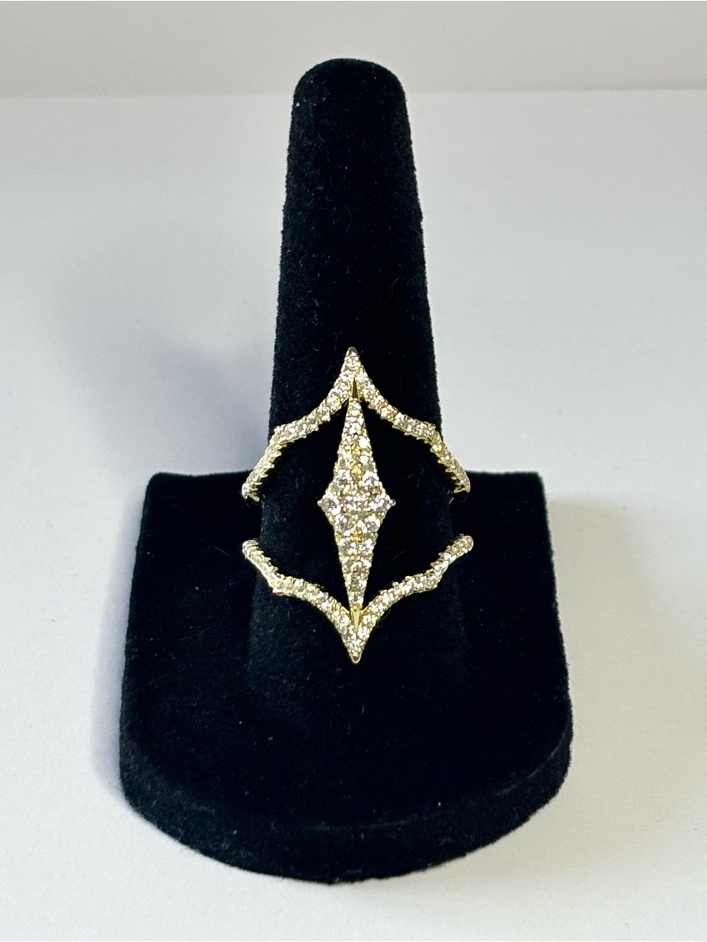 Gold open design statement ring (size 7)